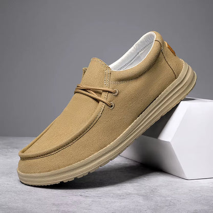 Men's Canvas Slip-On Boat Shoes - Lightweight Non-Slip Casual Loafers in Extended Sizes