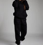 Women's Autumn/Winter Solid Color Hooded Sweatshirt with Eye Mask and Sweatpants Two-Piece Set