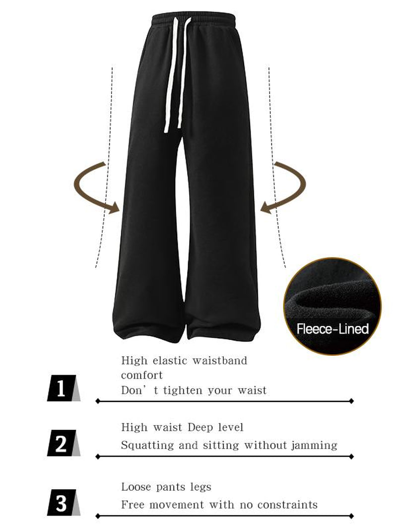 Women'S Comfy All-Season Drawstring Waist Pants, Casual Loose Fitting Cotton Trousers, Women'S Bottoms for Daily Life & Travel, Relaxed Fit