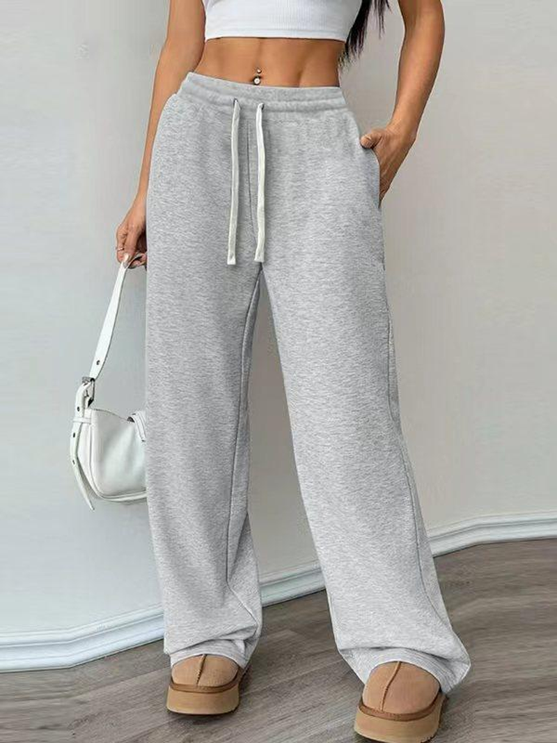 Women'S Comfy All-Season Drawstring Waist Pants, Casual Loose Fitting Cotton Trousers, Women'S Bottoms for Daily Life & Travel, Relaxed Fit