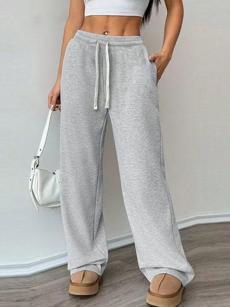 Women'S Comfy All-Season Drawstring Waist Pants, Casual Loose Fitting Cotton Trousers, Women'S Bottoms for Daily Life & Travel, Relaxed Fit