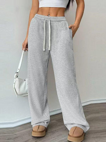 Women'S Comfy All-Season Drawstring Waist Pants, Casual Loose Fitting Cotton Trousers, Women'S Bottoms for Daily Life & Travel, Relaxed Fit